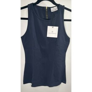 Chloe Kristyn Women's Navy Veronica‎ Top Crew Neck Sleeveless Size X-Small NWT